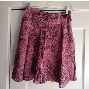 Ipekyol Pink Floral A-line Skirt Fairy Rayon Lined Women's Size EUR 36 (US 6)